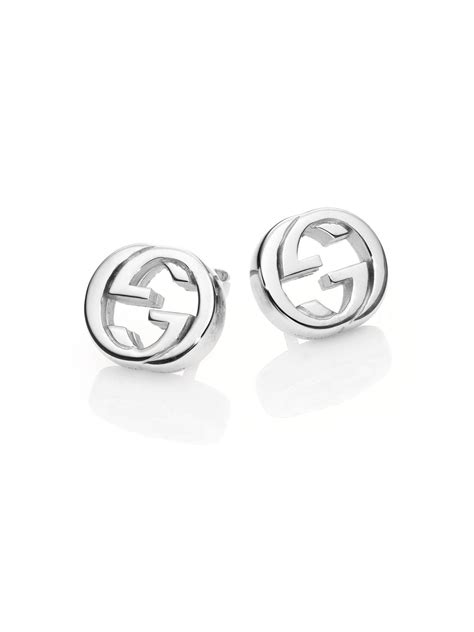 gucci interlocking g earrings in silver|gucci britt silver drop earrings.